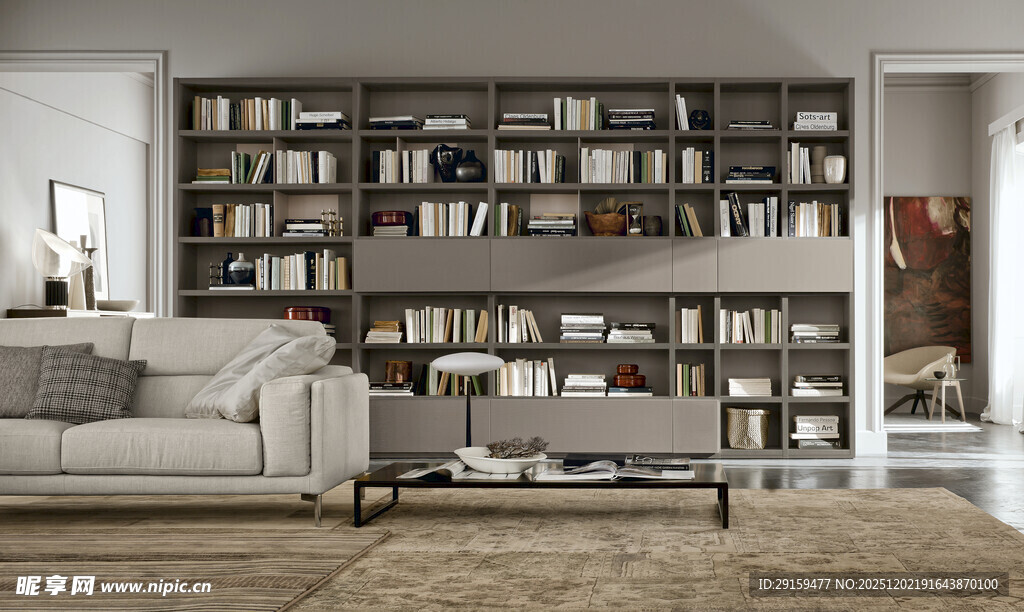 现代简约风格的书房客厅