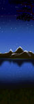 静谧夜空下的山水倒影