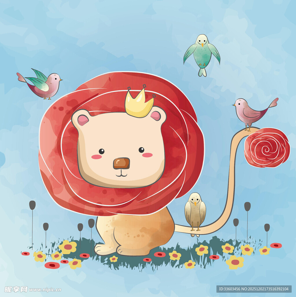 可爱小狮子的梦幻童话世界