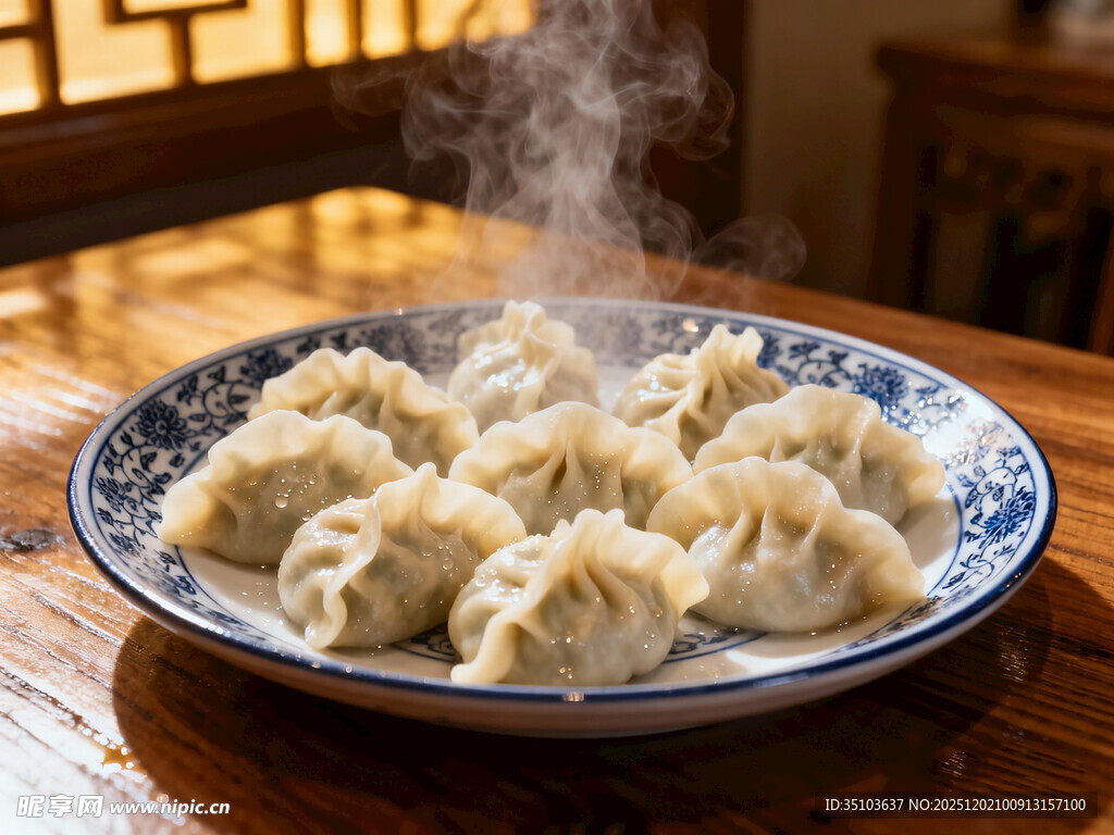 热气腾腾的美味饺子