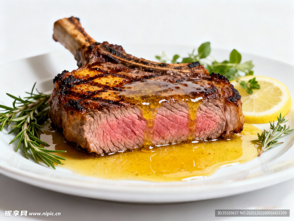 香煎牛排配清新配菜