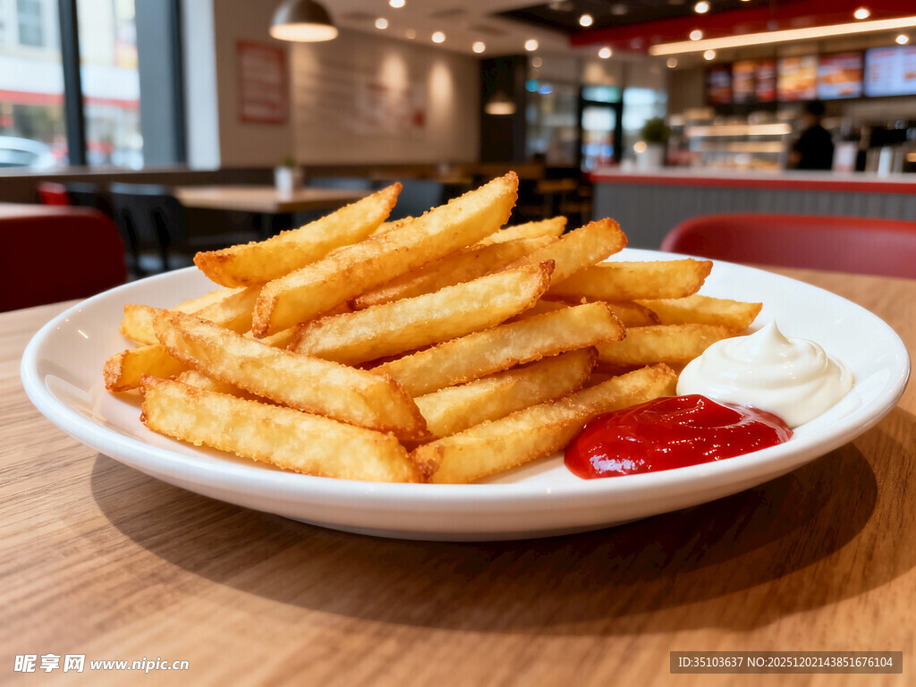 美味薯条配番茄酱