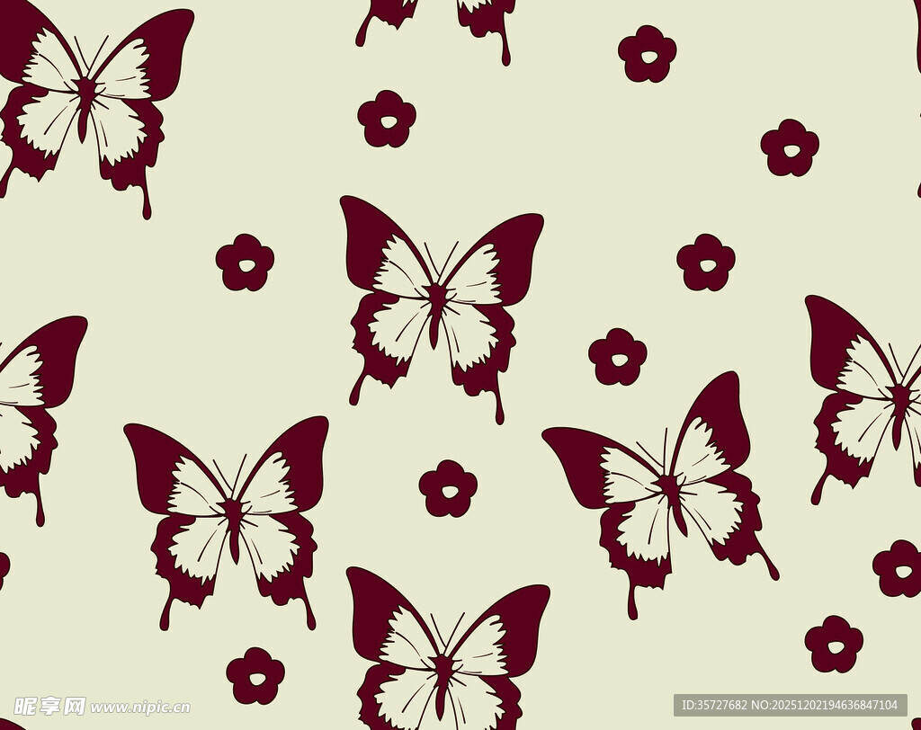 蝴蝶花朵图案背景纹理