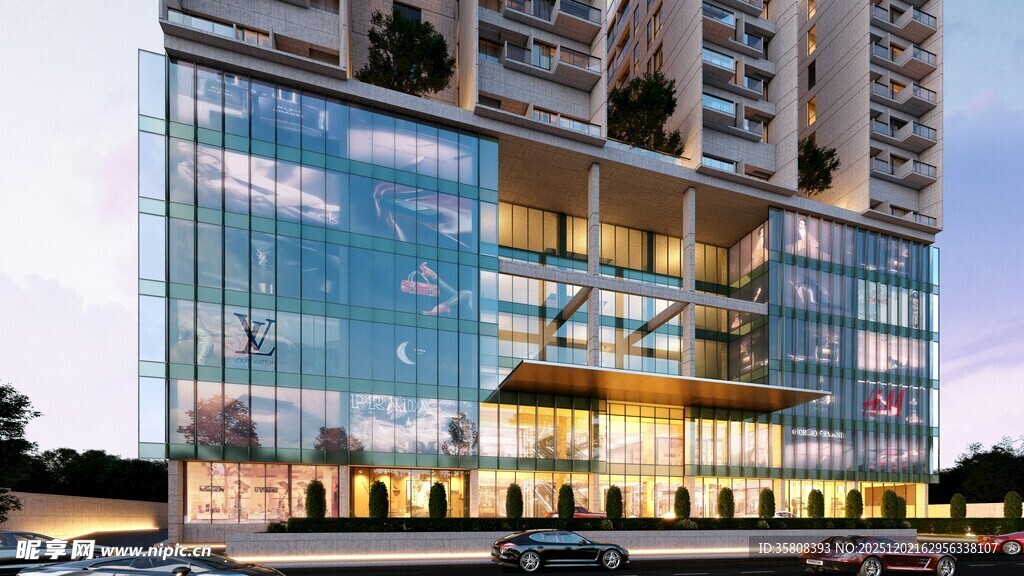 现代高层玻璃幕墙建筑