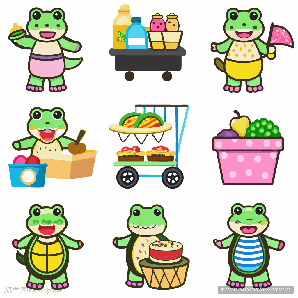 可爱青蛙卡通形象集合