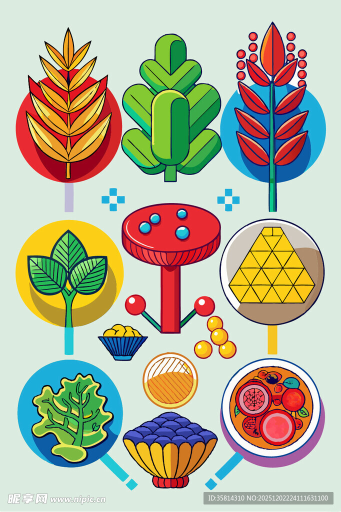 多彩农业元素插画