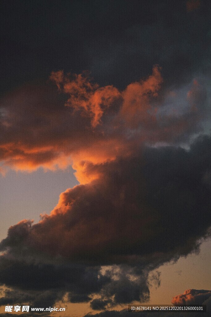 夕阳下的绚烂云层