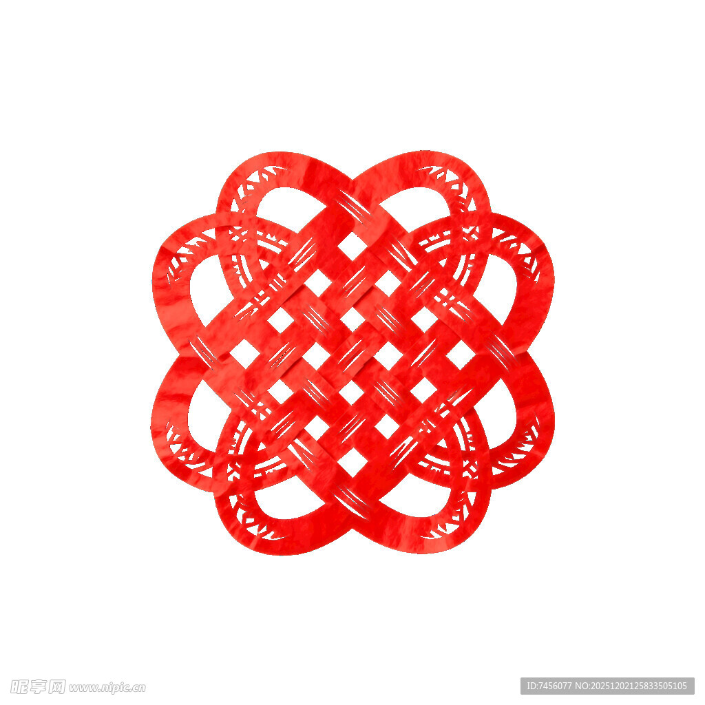 中国传统红色同心结图案