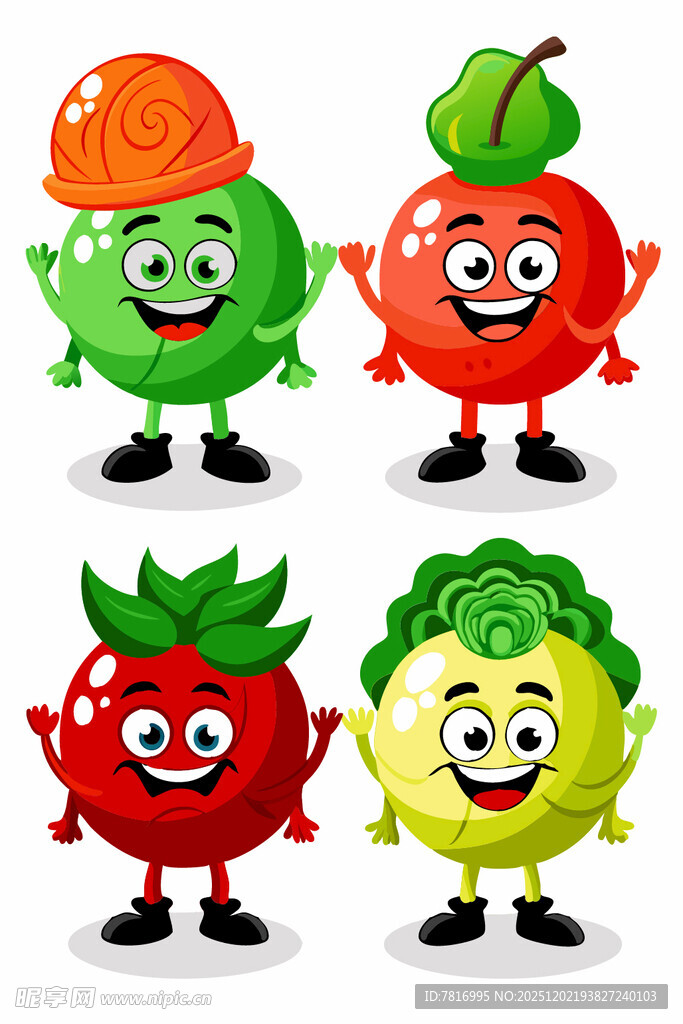 可爱拟人化蔬菜水果集合