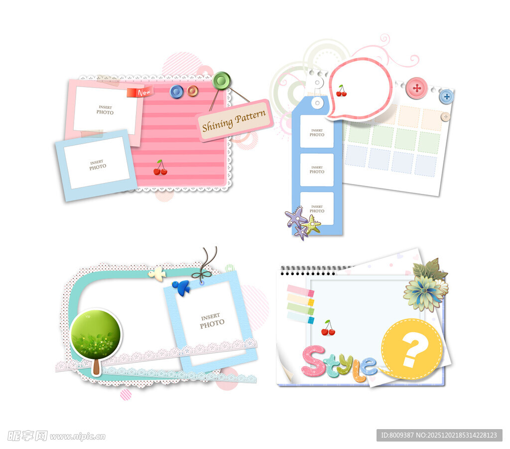 可爱卡通边框标签装饰素材