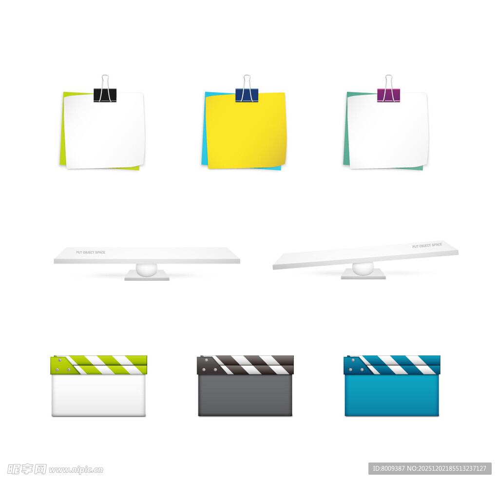 多彩创意便签与场记板设计