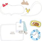 夏日海滩度假元素插画