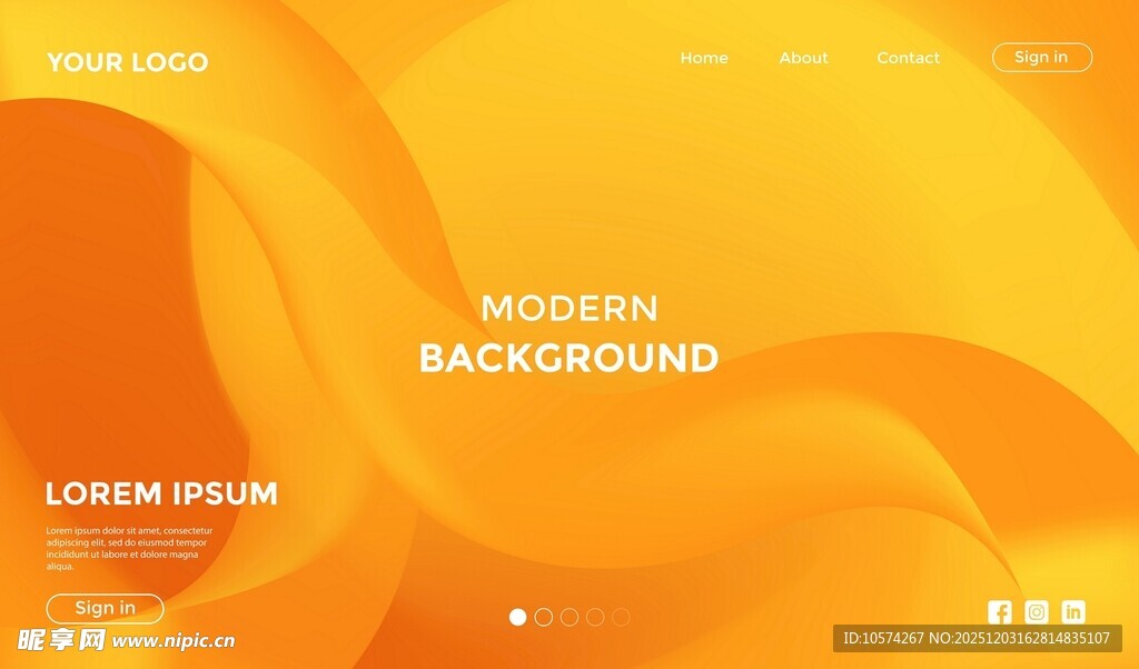 动感橙黄现代背景图