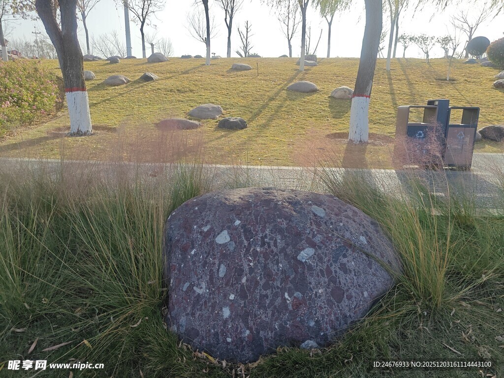 墓地中的石碑与周边景致