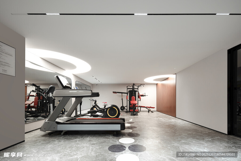 现代健身房室内健身场景