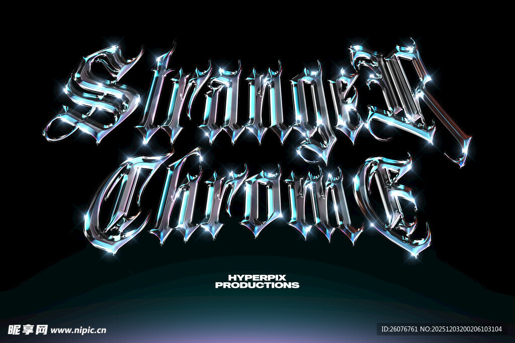 金属文字样机图片