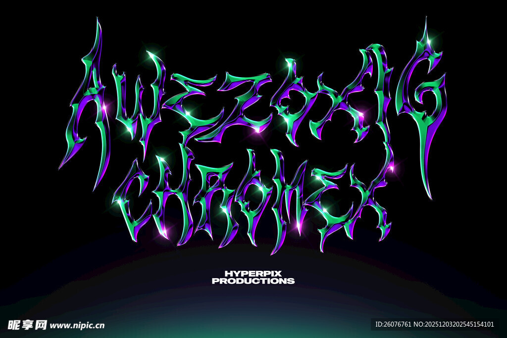 金属文字样机图片