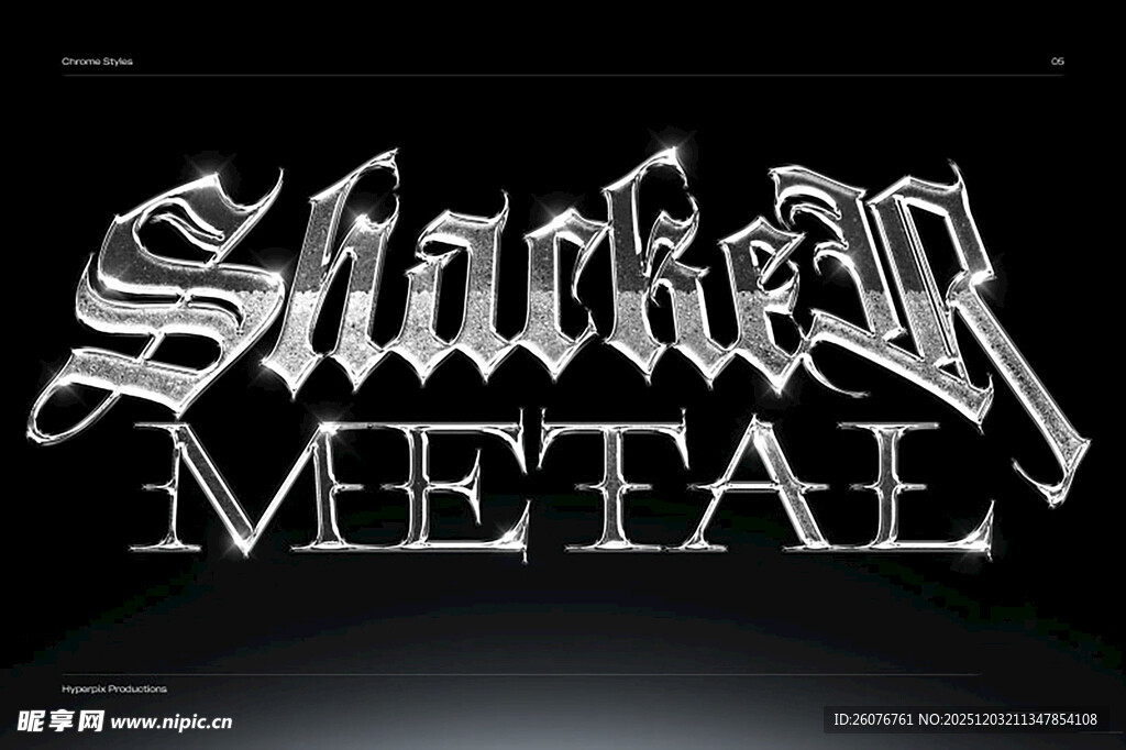 金属文字样机图片