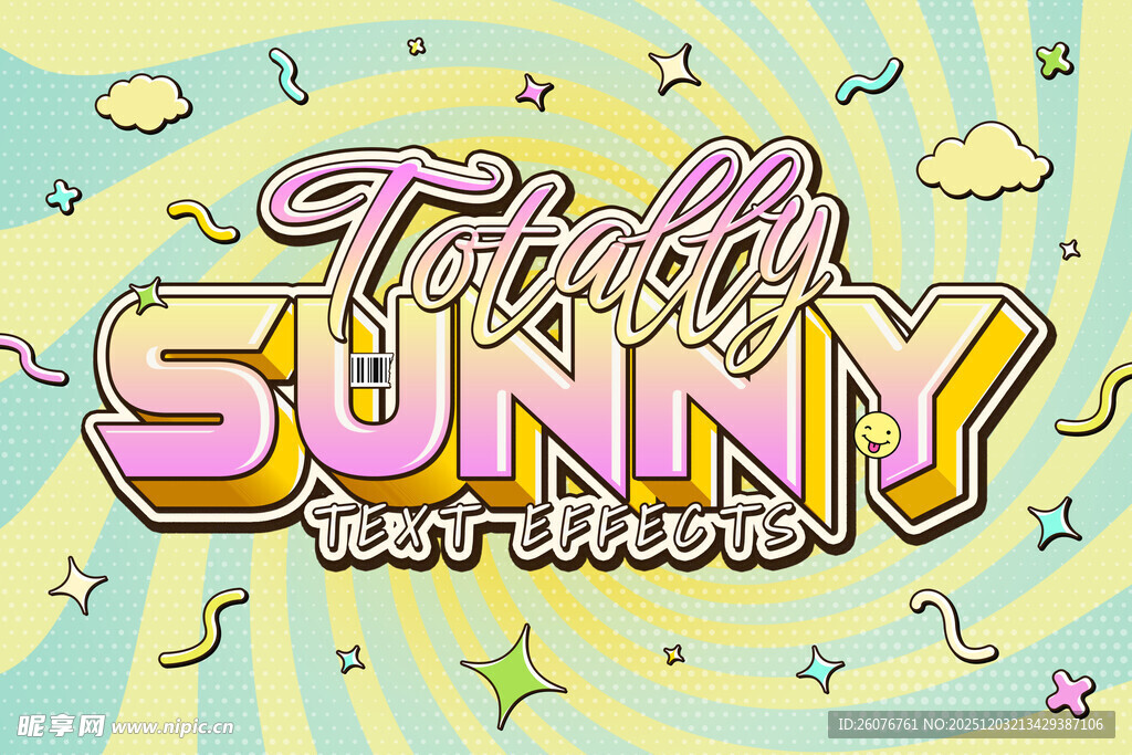 漫画风字体PS样机图片