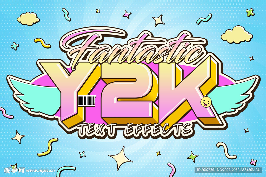 漫画风字体PS样机图片