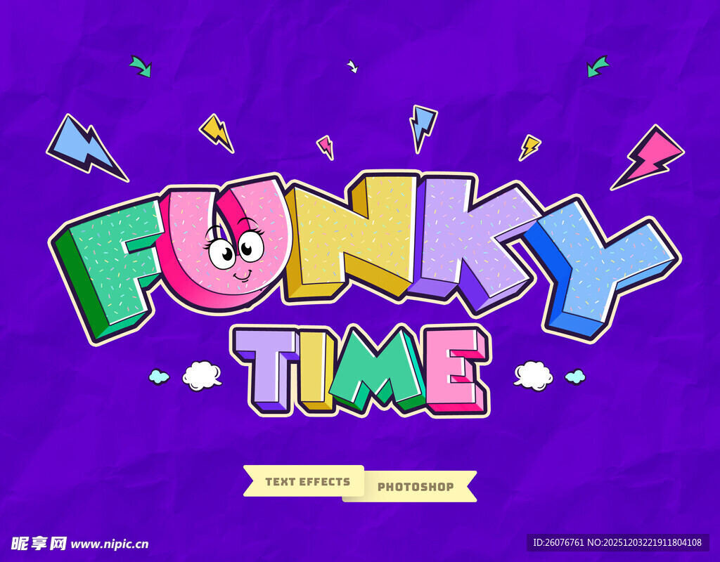 漫画风字体PS样机图片