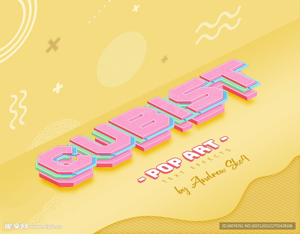 漫画风字体PS样机图片