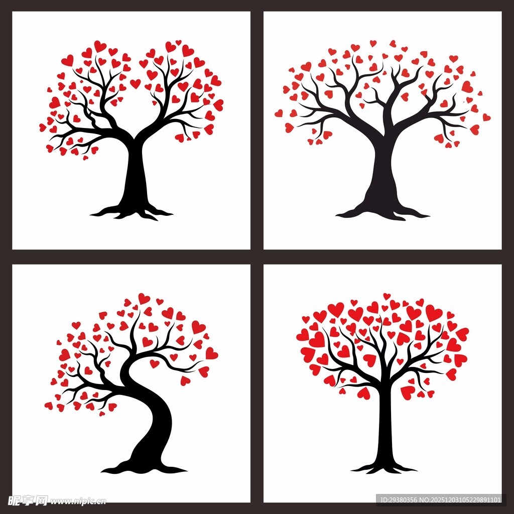 矢量爱心树
