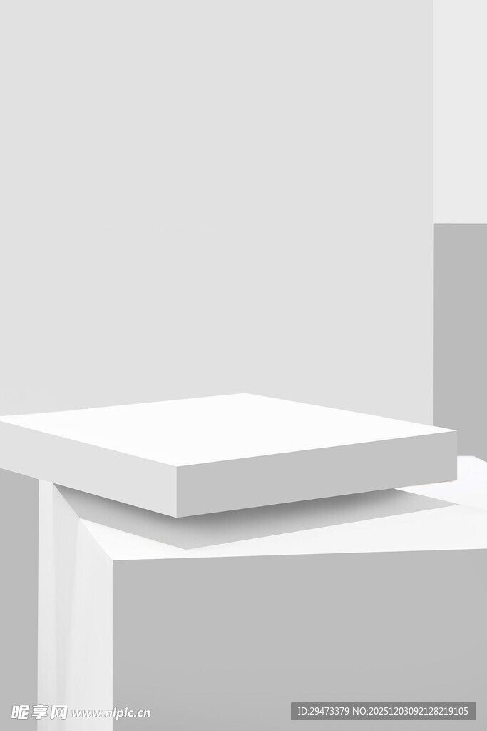 白色简约几何立体展示台