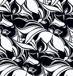 黑白线条花