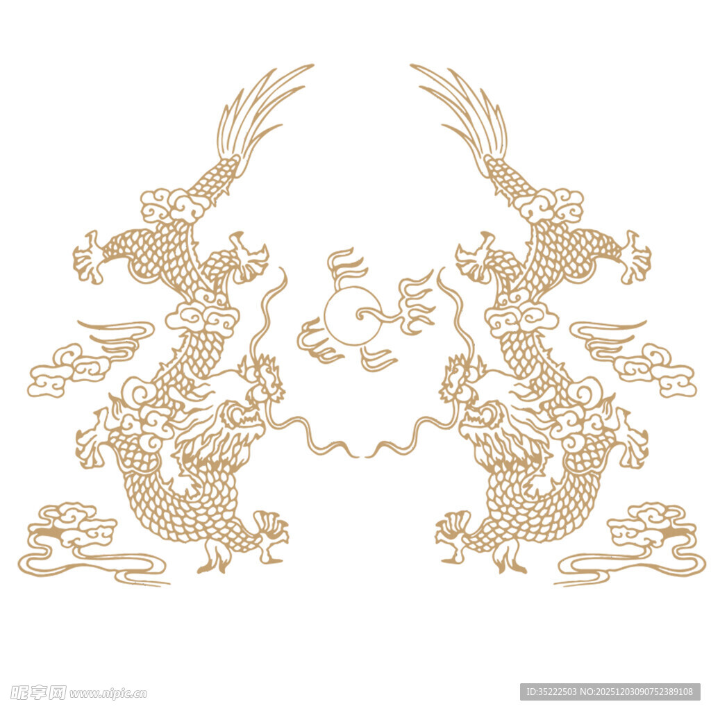 双龙戏珠中式精美图案