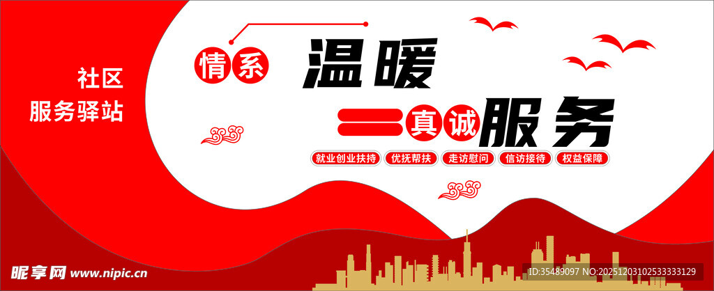 社区服务文化宣传形象墙