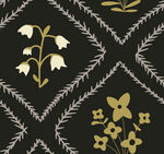 黑色底花卉几何图案纹理