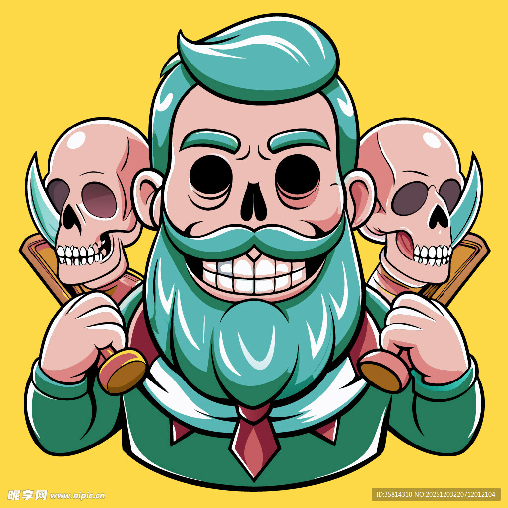 骷髅大叔双持利刃超酷