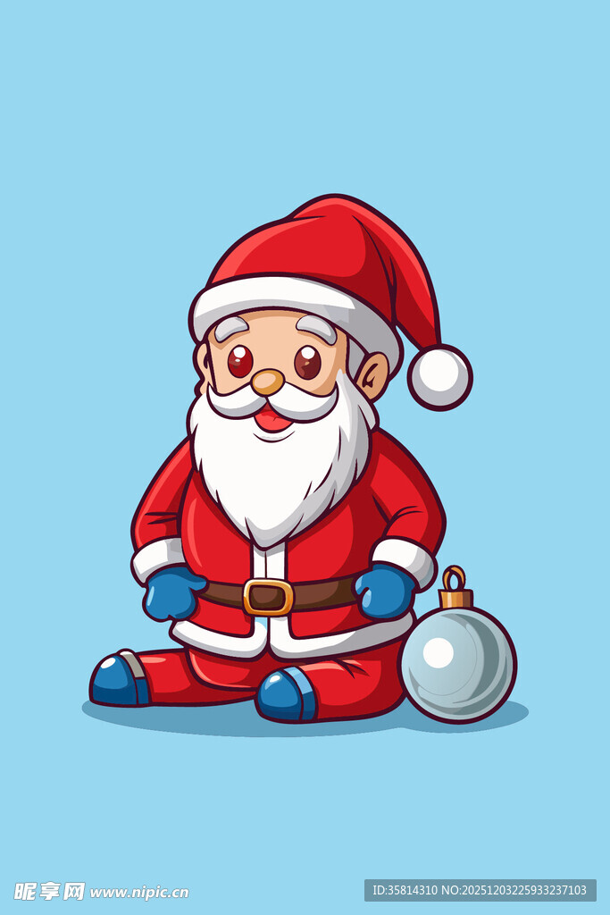 坐着的圣诞老人形象