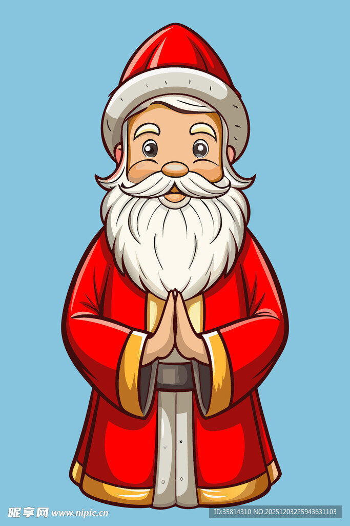 圣诞老人手持礼物袋形象