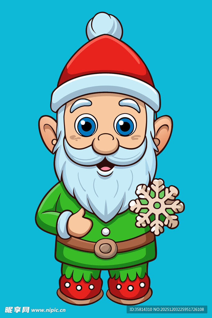 手持花束的可爱小矮人