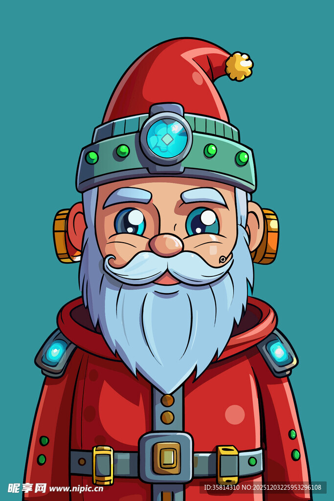 科技风圣诞老人形象