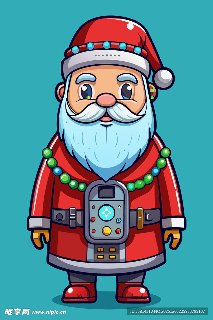 科技风圣诞老人形象