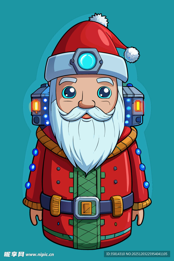 科技风圣诞老人形象