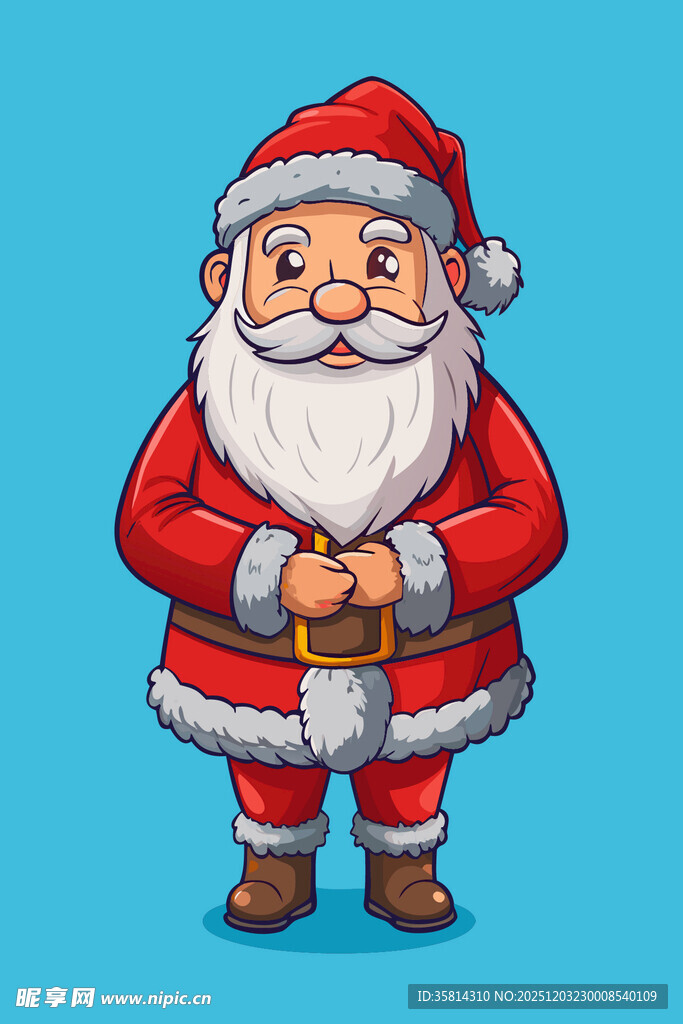 可爱圣诞老人手持礼物