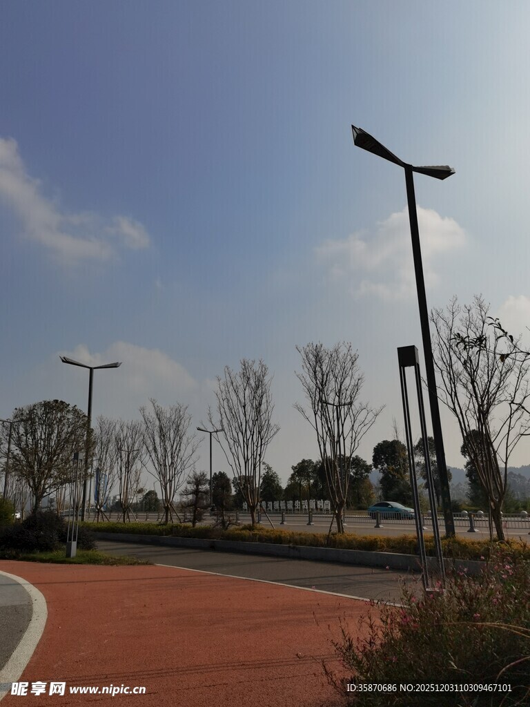 城市公园中的休闲步道