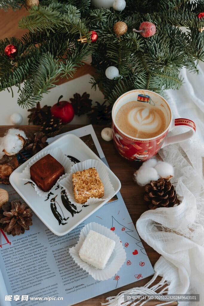 圣诞下午茶美食温馨场景