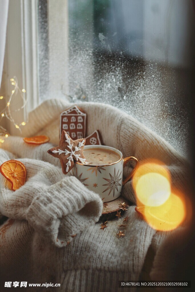 温馨冬日窗边舒适小角落