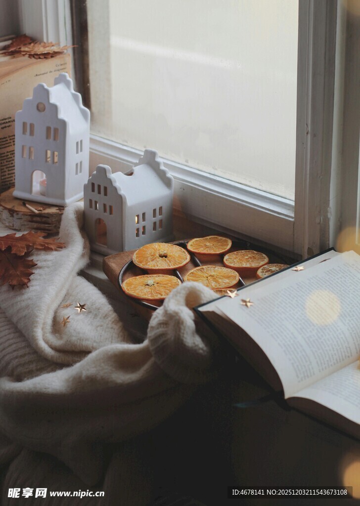 窗边摆放的多样烘焙食品