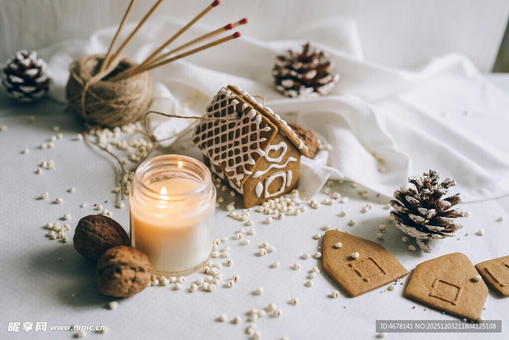 温馨冬日香薰装饰摆件