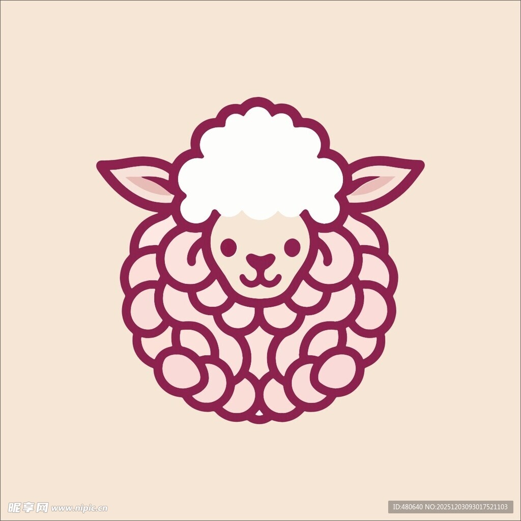 可爱绵羊图案