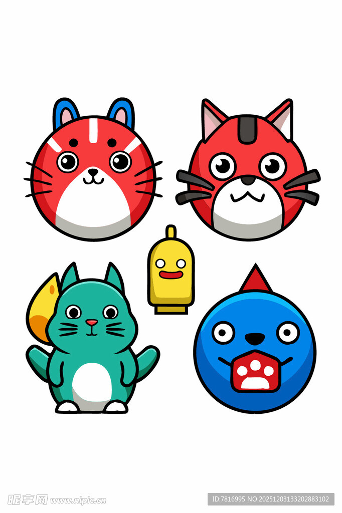 可爱卡通动物形象集合