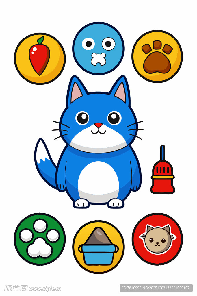 可爱猫咪与宠物相关图标