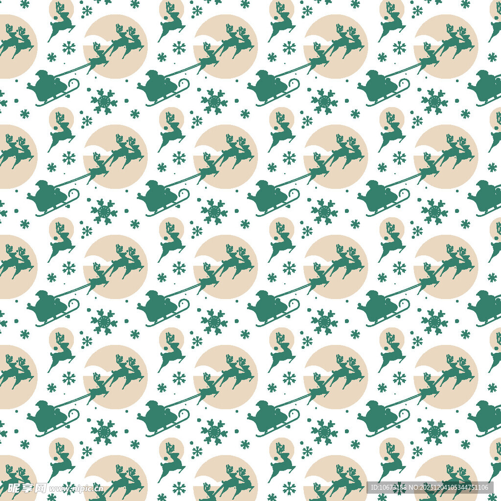 圣诞元素无缝图案背景