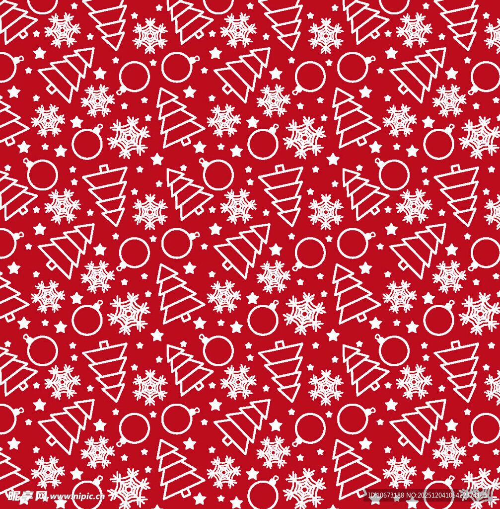 红色雪花爱心图案背景